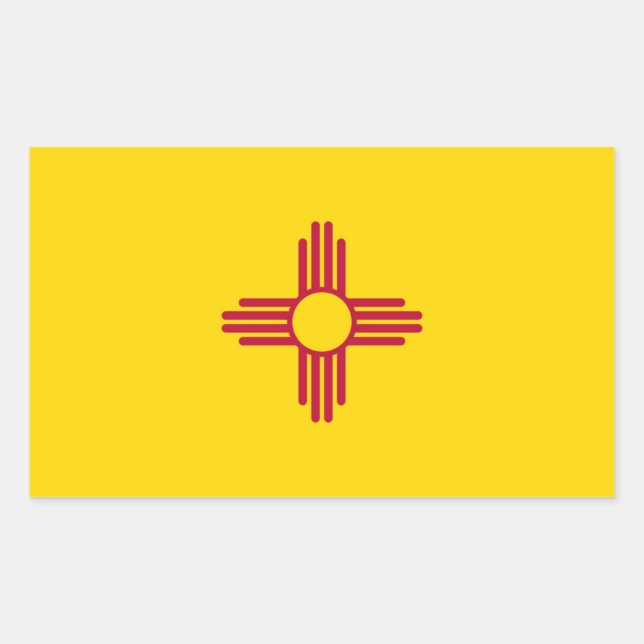 New mexico Statlig flagga Rektangulärt Klistermärke (Framsida)