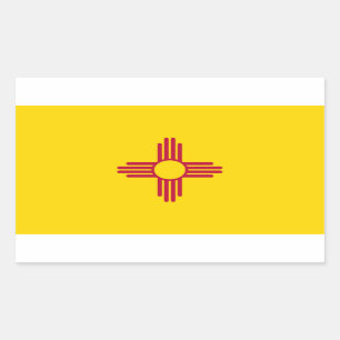 New mexico Statlig flagga Rektangulärt Klistermärke