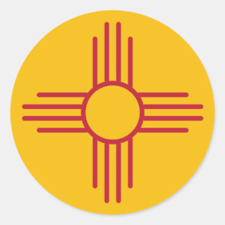New mexico Statlig flagga Runt Klistermärke
