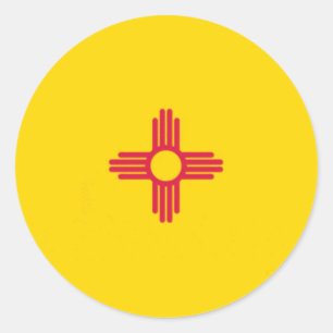New mexico Statlig flagga Runt Klistermärke