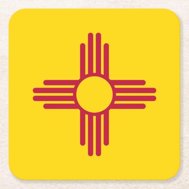 New mexico Statlig flagga Underlägg Papper Kvadrat (Framsidan)