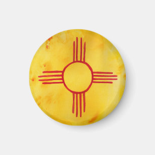 New mexico Statlig flagga Watercolor Magnet