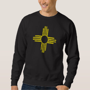 New mexico Statlig flagga Zia Sol Symbol Albuquerq Lång Ärmad Tröja