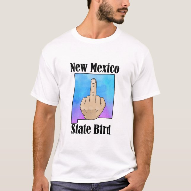 New mexico, statsägd fågel t-shirt mitten finger f (Framsida)