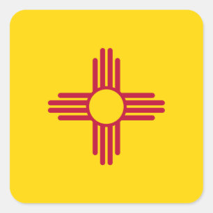 New Mexico statsflagga Fyrkantigt Klistermärke