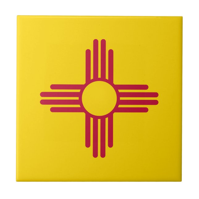 New Mexico statsflagga Kakelplatta (Framsidan)