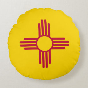 New Mexico statsflagga Rund Kudde