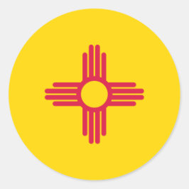 New Mexico statsflagga Runt Klistermärke