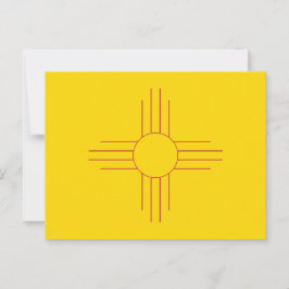 New Mexico statsflagga Zia solsymbol Vykort