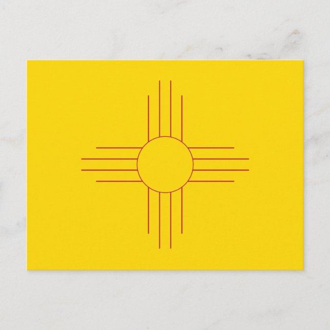 New Mexico statsflagga Zia solsymbol Vykort (Framsida)