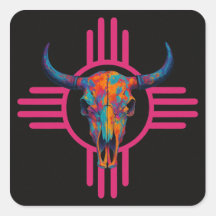 New Mexico Sun Skull Rosa 