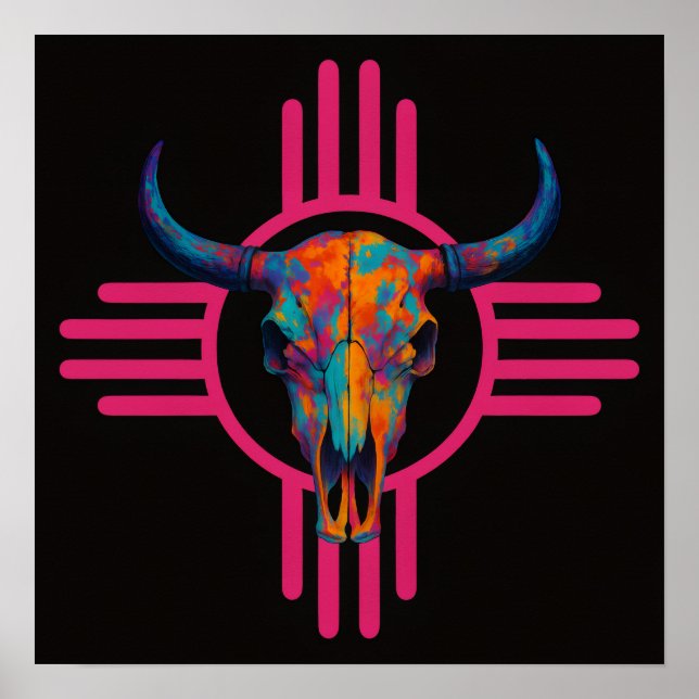 New Mexico Sun Skull Rosa  Poster (Framsidan)