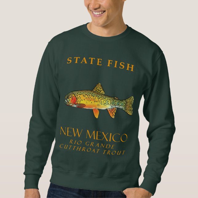 New mexico-territorialfisk Rio Grande Cutmynning Lång Ärmad Tröja (Framsida)