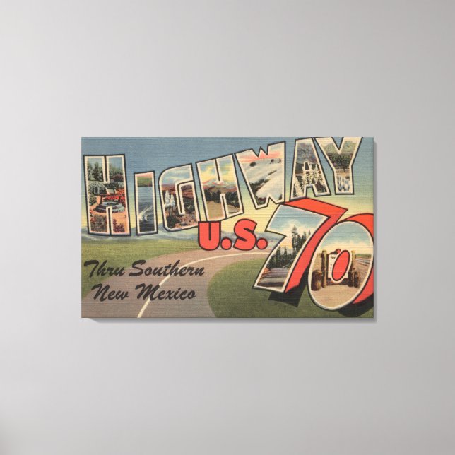 New mexico - U.S. Highway 70 - Large Brev Canvastryck (Framsida)