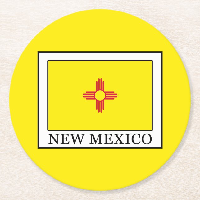 New mexico underlägg papper rund (Framsidan)