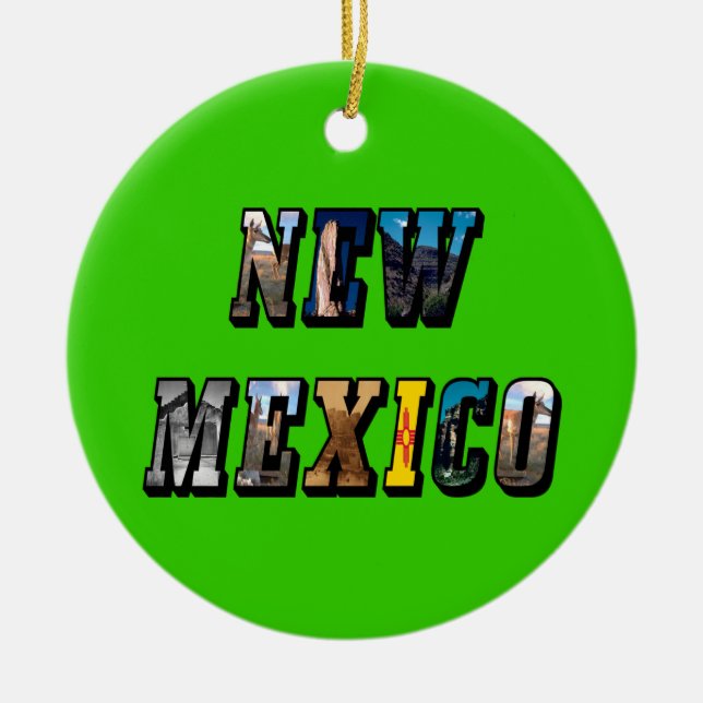 New mexico, USA Text Julgransprydnad Keramik (Framsidan)
