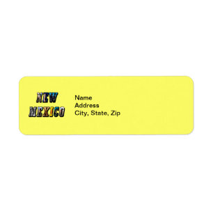 New mexico, USA Text Returadress Etikett
