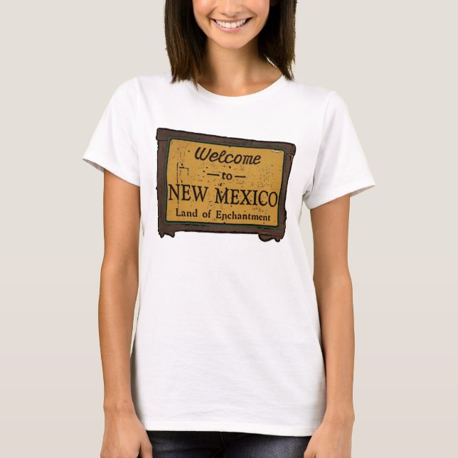 New mexico välkomstskylt dam T Shirt (Framsida)