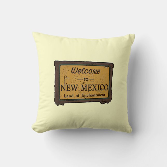 New mexico välkomstskylt, dekorativ kudde (Framsida)