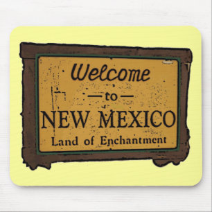 New mexico välkomsttecken souvenir mousserande musmatta