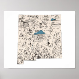 New mexico Vintage Bild Karta Poster