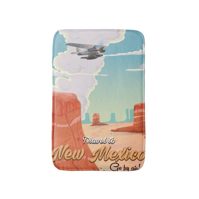 New Mexico vintage reseskylt tryck Badrumsmatta (Framsidan (Vertikal))