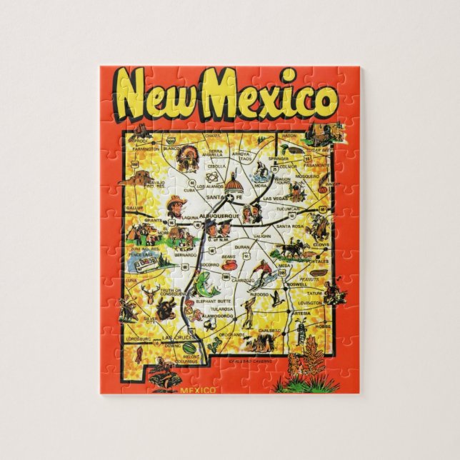 New mexico vykort Karta Jigszawa Puzzle Pussel (Vertikal)