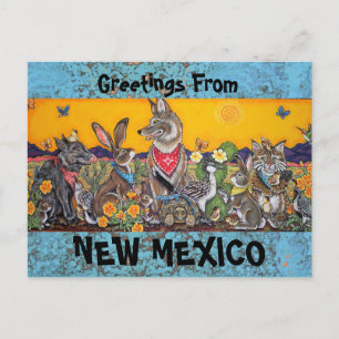 New mexico vykort med Desert Southwest Animals