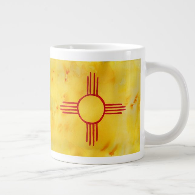 New mexico Watercolor Flagga Jumbo Mugg (Höger)