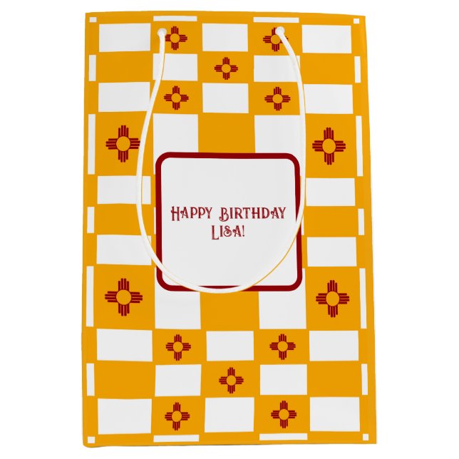 New mexico Zia Gult Red White Squares (Framsidan)