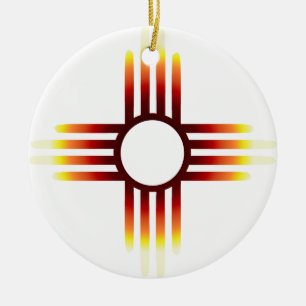 new mexico Zia Sol Fire Julgransprydnad Keramik