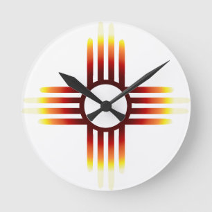 new mexico Zia Sol Fire Rund Klocka