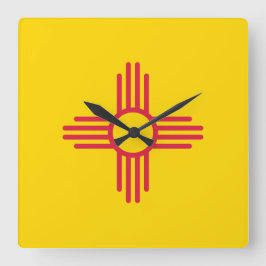 New mexico Zia Sol symbol Fyrkantig Klocka