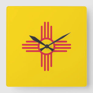 New mexico Zia Sol symbol Fyrkantig Klocka
