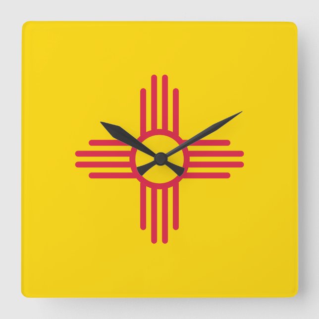 New mexico Zia Sol symbol Fyrkantig Klocka (Framsida)