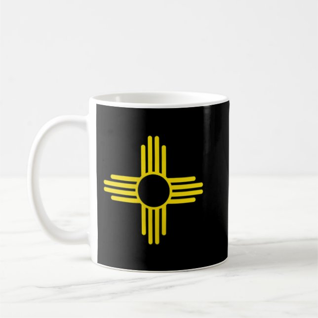 New mexico Zia Sol Symbol Pocket Design Gult Zia Kaffemugg (Vänster)