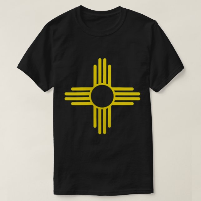 New mexico Zia Sol Symbol Pocket Design Gult Zia T Shirt (Design framsida)