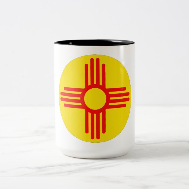 New mexico Zia Sol Symbol Två-Tonad Mugg (Center)