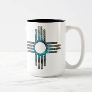 New mexico Zia Sol Symbol Två-Tonad Mugg