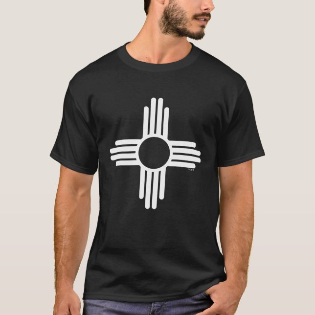 New Mexico Zia Sun Symbol T Shirt (Framsida)