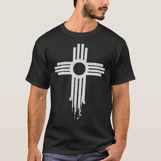New mexico Zia Symbol Hunting and Fishing Graphic  T Shirt (Framsida)