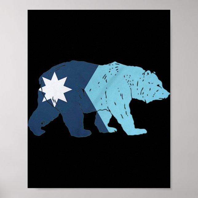 New Minnesota State Flag Bear  Poster (Framsidan)