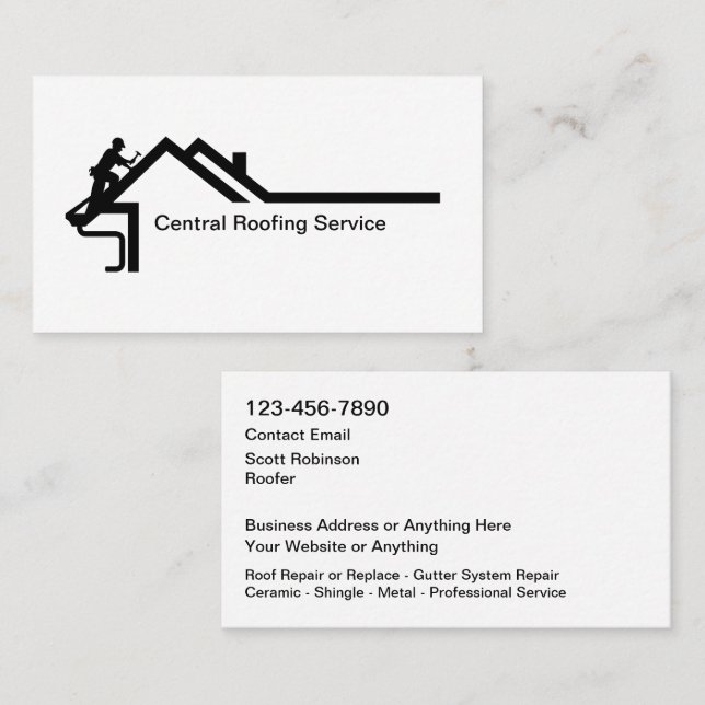 New Modern Roofing Service Business Cards Visitkort (Fram/baksida)