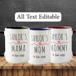 New Mom with Custom Name, Title & Est. Year Mugg