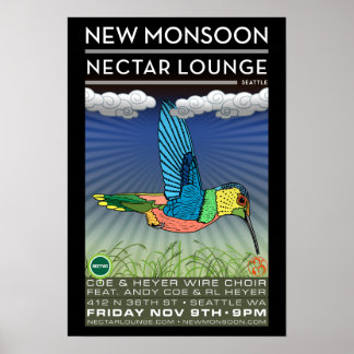 New MonSnart Nectar Lounge Seattle WA 2012 Poster