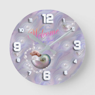 New Mor baby Shower Gift Baby Round Clock Rund Klocka