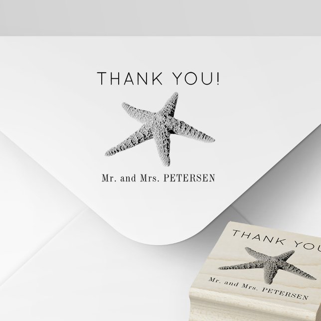 New Mr. och Mrs. namn, destinationsbröllop tack Stämpel (Skapare uppladdad)