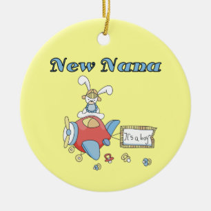 New Nana of Boy Airplane Gifts Julgransprydnad Keramik