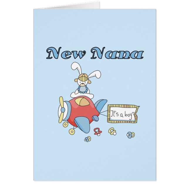 New Nana of Boy-Airplane Tshirts and Gifts Hälsningskort (Framsidan)