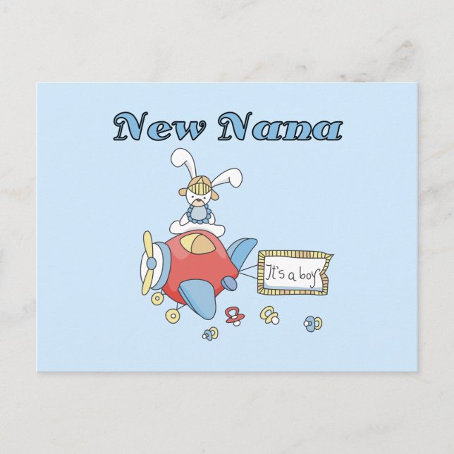 New Nana of Boy-Airplane Tshirts and Gifts Vykort (Framsida)